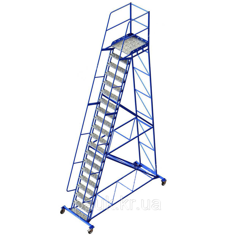 Строительная лестница Н 5000 мм, лестница для высотных работ, лестница складская - фото 1 - id-p466582502