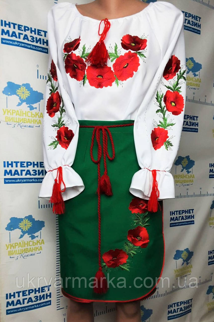 Національний вишитий жіночий сценічний костюм "Маки в саду"