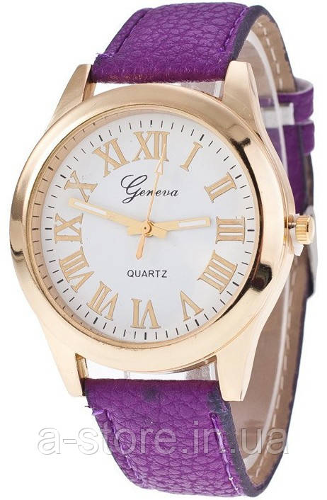 Женские часы Geneva фиолетовые, цена 88 грн — Prom.ua (ID#1309879896)
