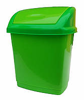 Ведро для мусора пластиковое "Домик" 5 литров с поворотной крышкой зелёный "Горизонт" + Видео