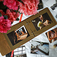 Дерев'яний фотоальбом для закоханих | фотоальбом з паперовими сторінками, фото 2