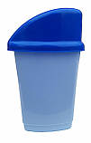 Відро для сміття пластикове "Будиночок" 27 літрів з поворотною кришкою блакитний "Горизонт", фото 3