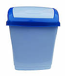 Відро для сміття пластикове "Будиночок" 27 літрів з поворотною кришкою блакитний "Горизонт", фото 2
