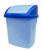 Відро для сміття пластикове "Домік" 5 літрів із поворотною кришкою блакитний "Горизонт" + Відео