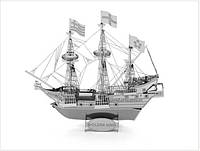 3D пазл металлический галеон Золотая Лань (Golden Hind)