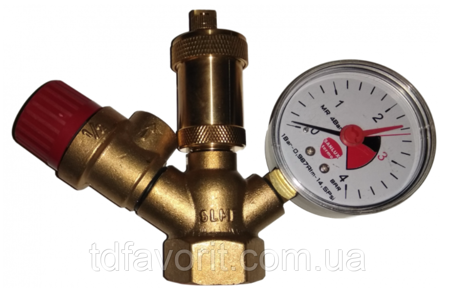 Група безпеки котла Sanlux Termo P100M*1" 3 бари, фото 1
