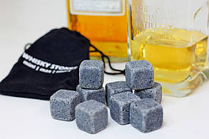 Камені для віскі Whiskey Stones в комплекті 9 шт з мішечком для зберігання