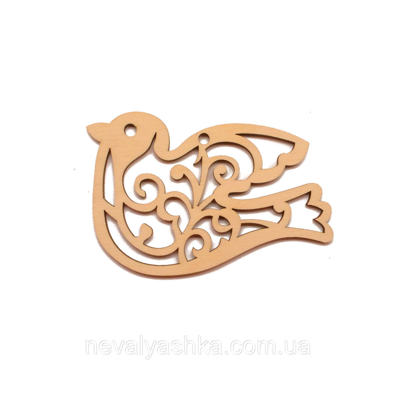 Дерев'яна Новорічна Ялинкова Іграшка "Пташка" 9 см Прикраса на Ялинку з Фанери