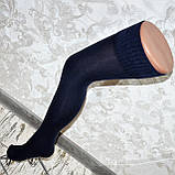 Бавовняні жіночі темно-сірі гетри, висота 65 см, трикотажні високі гольфи-панчохи, вище колін, фото 2