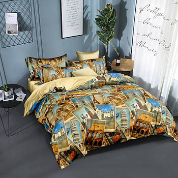 Постільна білизна Королева Ночі (Ранфорс) | Полуторний комплект | 50х70 | Архітектурні споруди