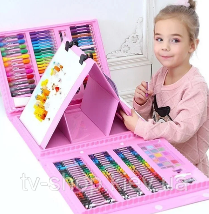 Набір для малювання з мольбертом у валізі, 2008 предметів (2 кольори), фото 1