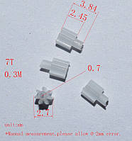 Шестерни пиньоны на радиоуправляемый детский вертолет T7 d2.7mm hole 0.8mm 4шт