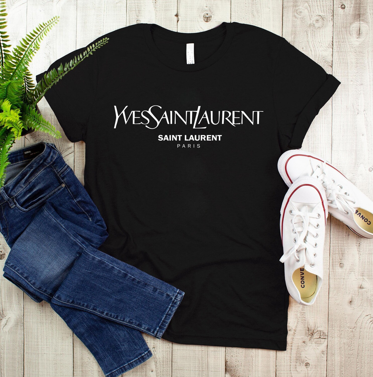 Футболка Yves Saint Laurent чорна унісекс