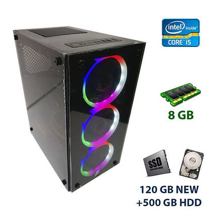 1stPlayer Fire Dancing-V2 4x Cooler LED Tower / Intel Core i5-2400 (4 ядра по 3.1 - 3.4 GHz) / 8 GB DDR3 / 120, фото 1