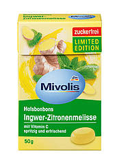 Льодяники Mivolis з вітаміном С (без цукру), Імбир-меліса, 50г