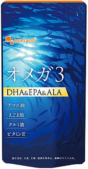 Ogaland Японська Омега-3 (ЕПК і ДГК) c α-ліноленової кислоти 90 днів - 90 гранул Omega-3, EPA & DHA