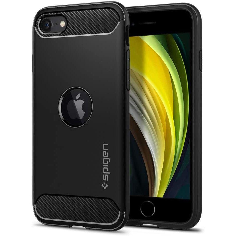 Чохол Spigen для iPhone SE 2020, Rugged Armor, Black (ACS00944)