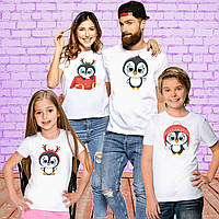 Футболки Фемілі Лук Family Look для всієї родини "Пінгвінчики: Новий Рік" Push IT
