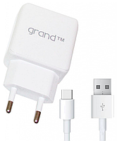 Сетевое зарядное устройство Grand GH-C01 2USB 2.1A + кабель Type C
