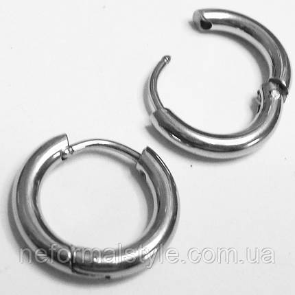 Сталеві сережки кільця (діаметр 10 мм) із замком для пірсингу вух., фото 2