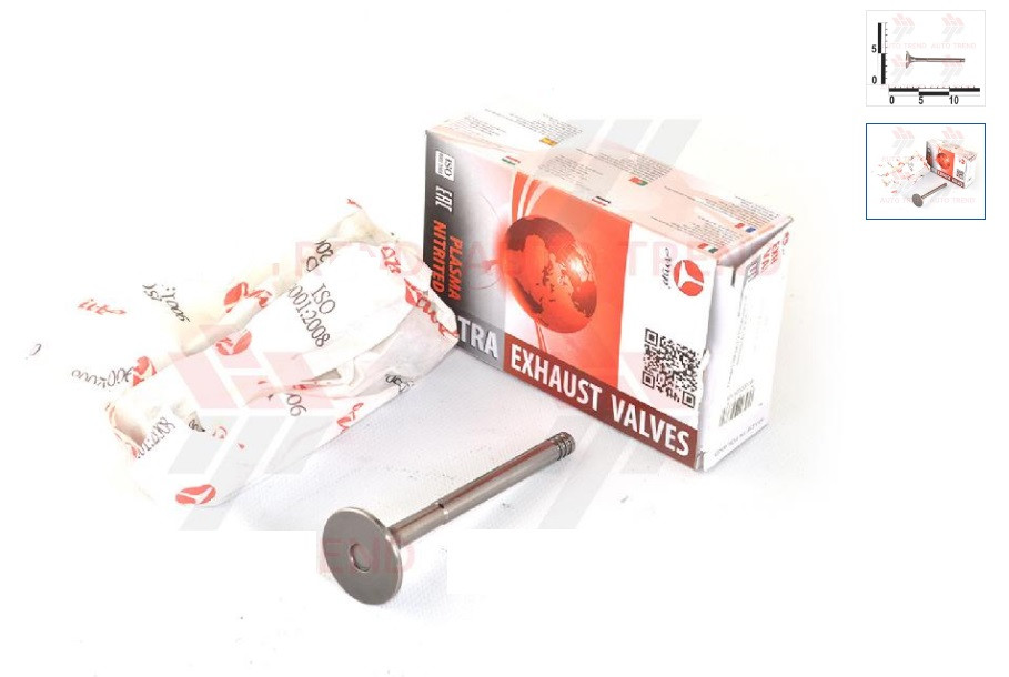 Клапан ВАЗ 2108, 2110, 1118, 2115, 2170 випускний 8 клапанний двигун (комплект 4 шт) (виробництво SM), фото 1