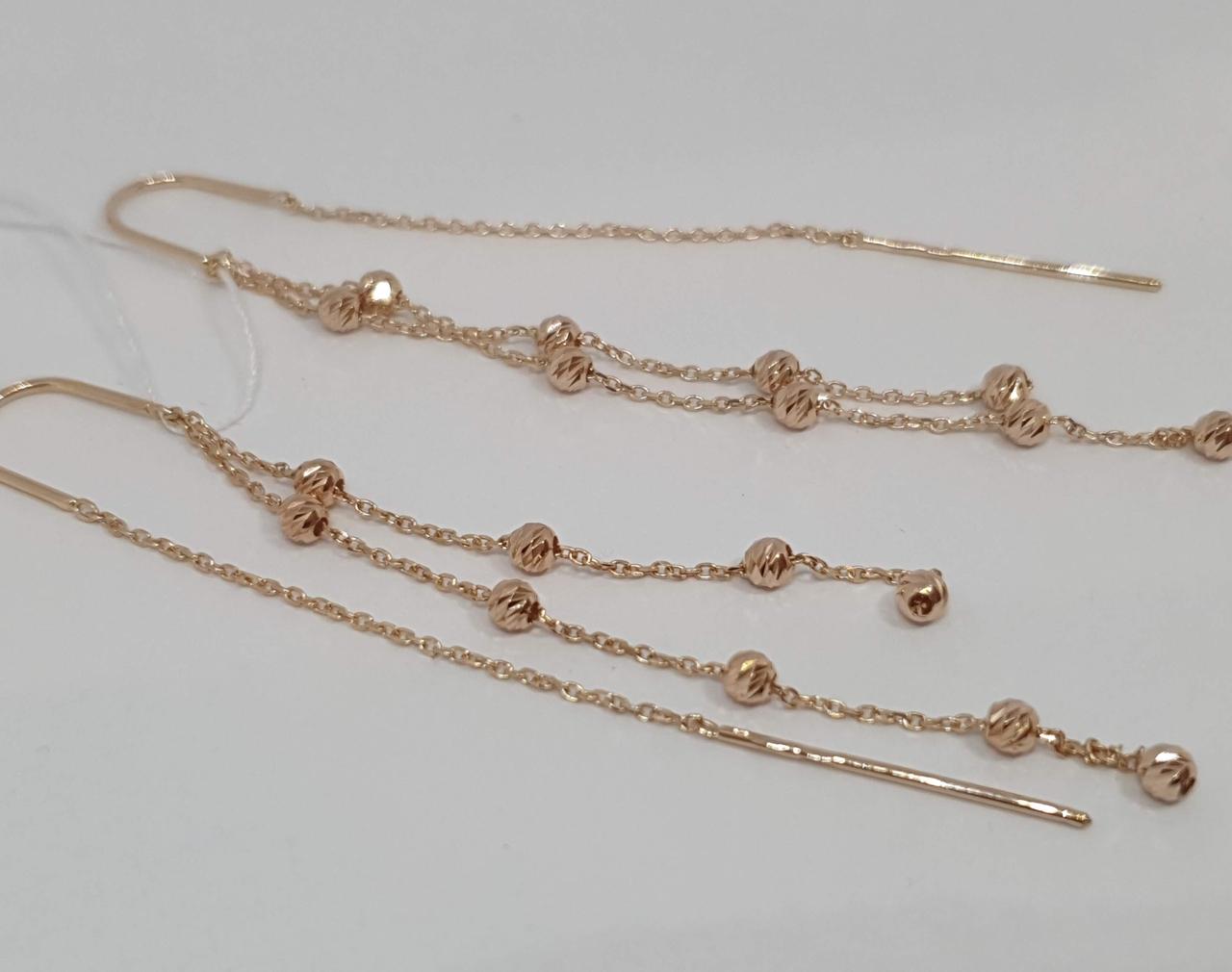 Золоті сережки-протяжки. 580109