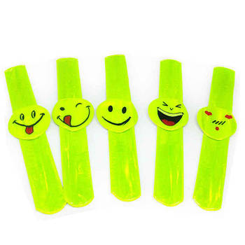 Браслет Світловідбиваючий 21см  Смайл самозак. 20104