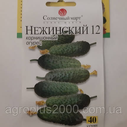 Насіння Огірок бджолозапильний Ніжинський 12, 40 насінин Сонячний Март, фото 1