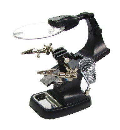 Тримач плат AIDA TH-7023 з лінзою, підсвічуванням і підставкою під паяльник, фото 1