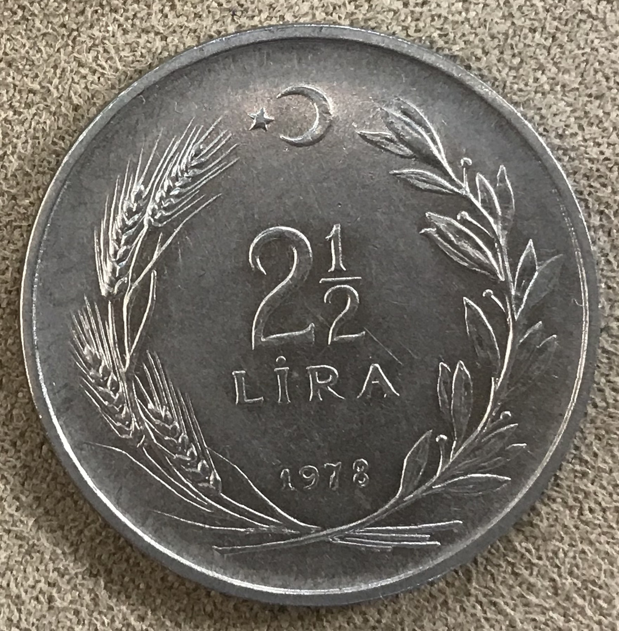 Монета Туреччини 2.5 літри 1973-78 рр., фото 1