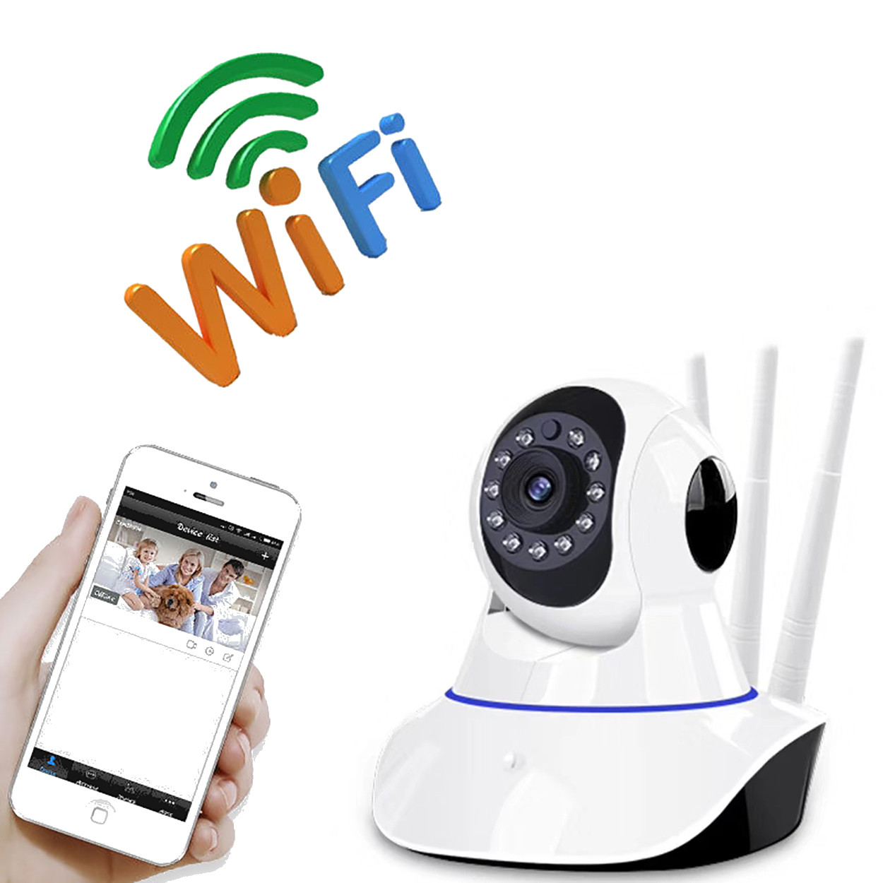 Wi-Fi камера відеоспостереження IP поворотна Adna Smart Camera Y11 для дому та офісу або як радіоня няня