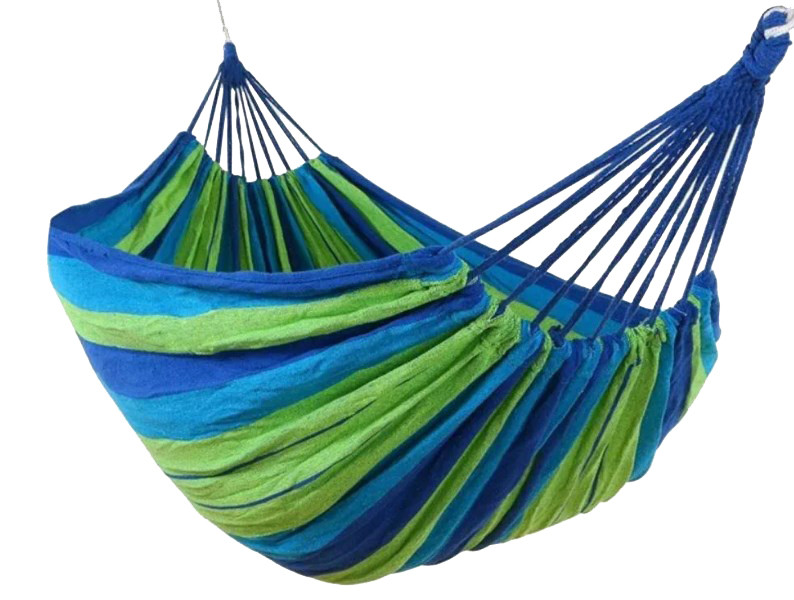 Туристичний гамак підвісний тканинний Stenson R83127, 150х200 см, навантаження до 150 кг, різнокольоровий, фото 1