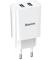 Мережевий зарядний пристрій Baseus Speed Mini Dual U Charger White