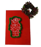 Трафарет для пряников и тортов + формочка "Дед мороз с ёлочкой"