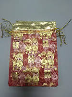Подарочный мешочек из органзы с рисунком красный