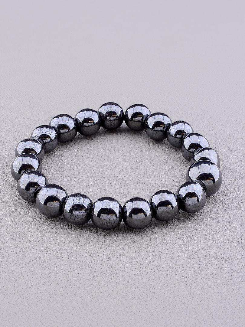 Браслет із натурального каменю Гематит, фото 1