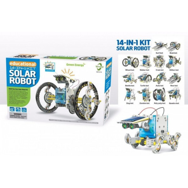 Конструктор робот на сонячних батареях 13 in 1 kit educational solar robot