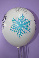 Гелієва кулька латексний з малюнком сніжинка