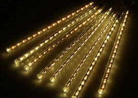Світлодіодні бурульки 8 шт 50 см прозорий шнур Золота, фото 3