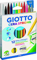 Восковые карандаши Giotto Cera Strong, 12 цв+точилка (8000825004247)