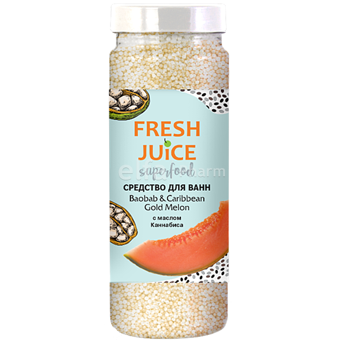 Засіб для ванн Superfood Baobab & Caribbean Gold Melon 450 г Fresh Juice, фото 1