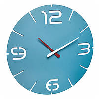 Дизайнерський настінний годинник TFA CONTOUR блакитний