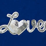 Комплект для дівчинки футболка и капри SmileTime Lovely, синий с белым, фото 3