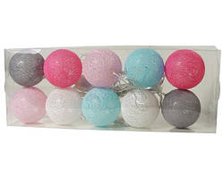 Гірлянда Тайські кульки Xmas Balls 7279, 2 м, 10 LED-ламп, коннектор, різнобарвна (SH015138)