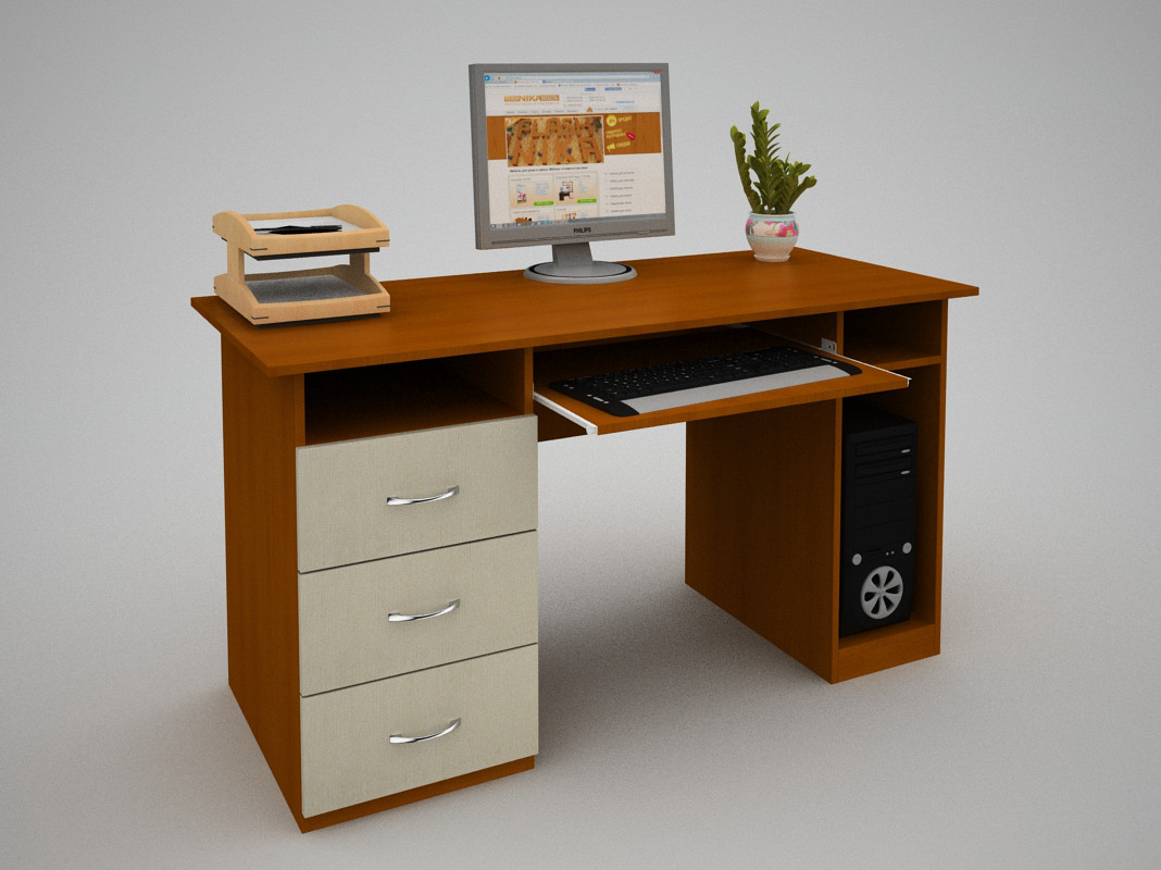 Письмовий стіл офісний FLASHNIKA С-11. Комп'ютерний столик для дому та офісу. Офісні столи письмові 1500
