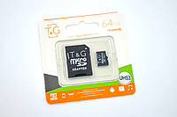 Карта памяти Micro SD 64Gb T&G Class 10 с ад. (UHS-3)