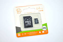 Карта пам'яті Micro SD 64Gb T & G Class 10 з ад. (UHS-3)