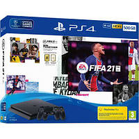 Ігрова приставка Sony PlayStation 4 Slim (PS4 Slim) 500Gb + 2 джойстика+Fifa 21