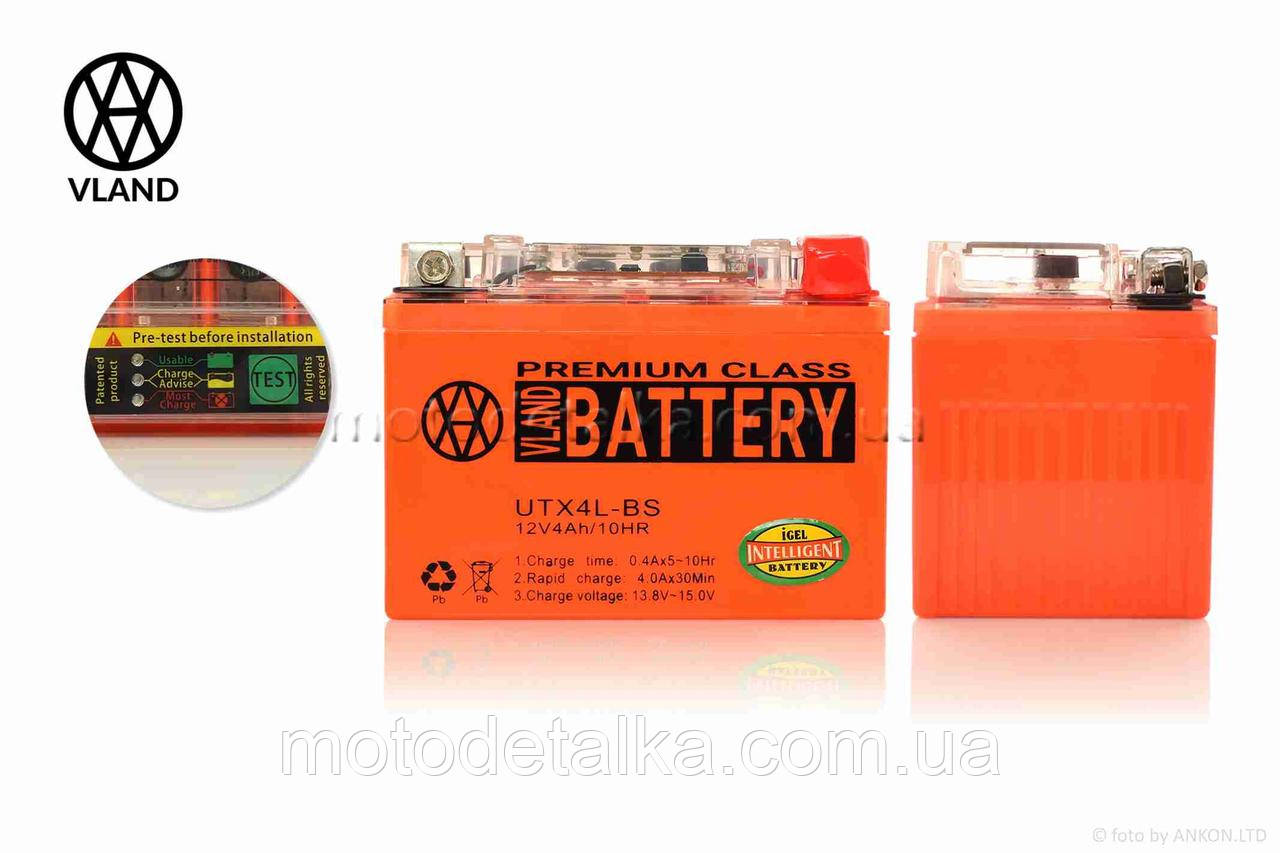 АКБ 12V 4A GEL 113-70-85 mm UTX4L-BS з датчиком "VLAND"