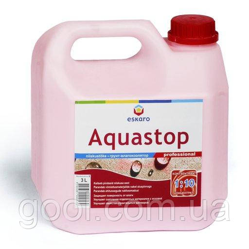 Грунтовка вологоізолятор Эскаро Аквастоп Професіонал (Aquastop Professional) каністра 3 літри концентрат 1:10